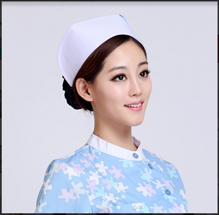 亿隆帽业护士帽(yj-01)白粉蓝加厚护士帽医院护士帽