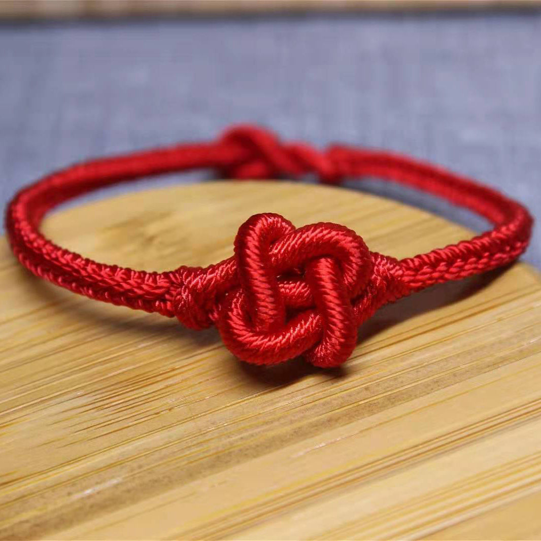 本命年红绳手链手工编织金刚结同心结手绳红绳民族风情侣手链
