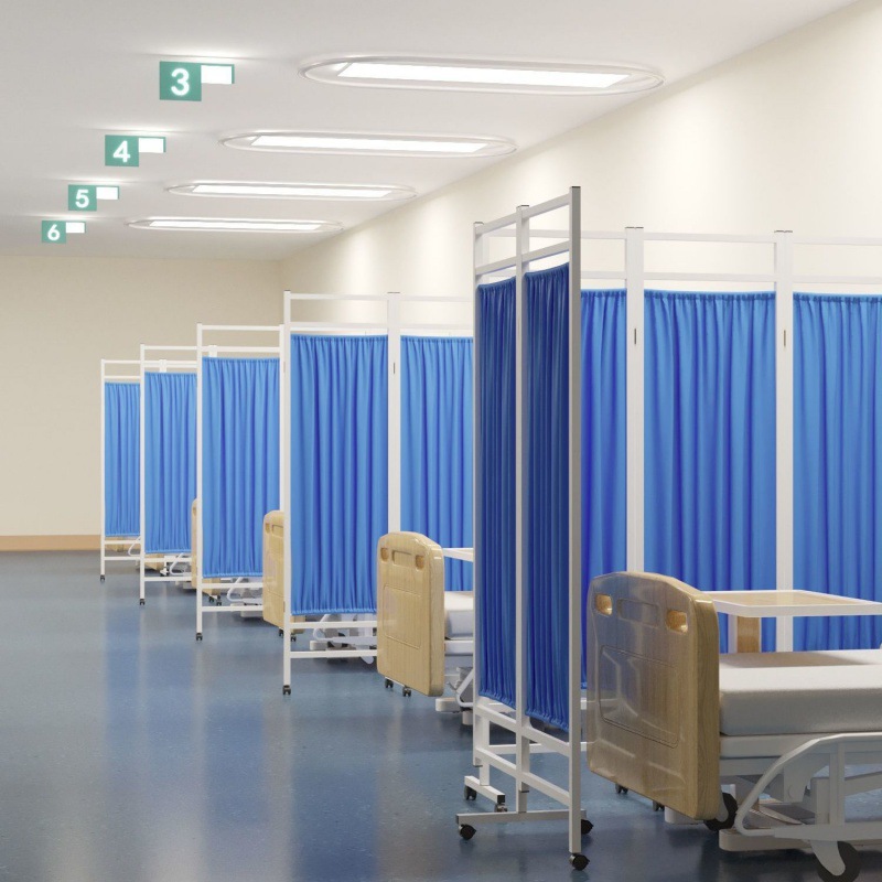 隔断屏风医院诊所美容院按摩铁布艺折叠带轮移动折屏一件批发跨境