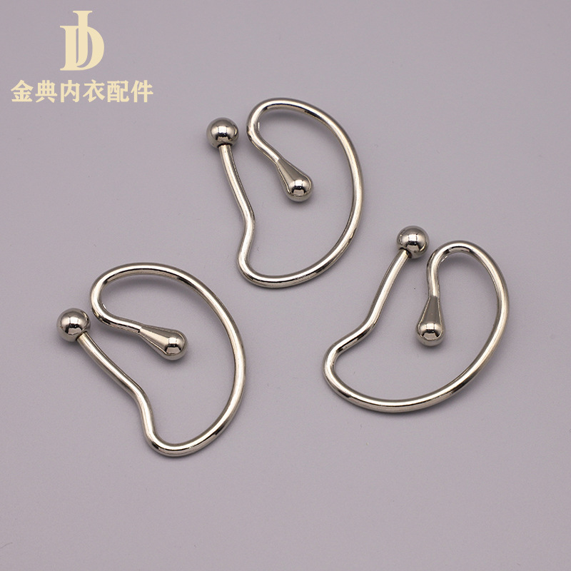 underwear accessories new alloy heart-shaped connecting buckle swimsuit accessories electroplating non-magnetic adjustable buckle clothing accessories wholesale