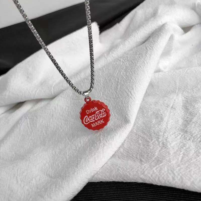 ins 可口可乐瓶盖项链男女学生韩版简约潮流时尚网红项链情侣吊坠
