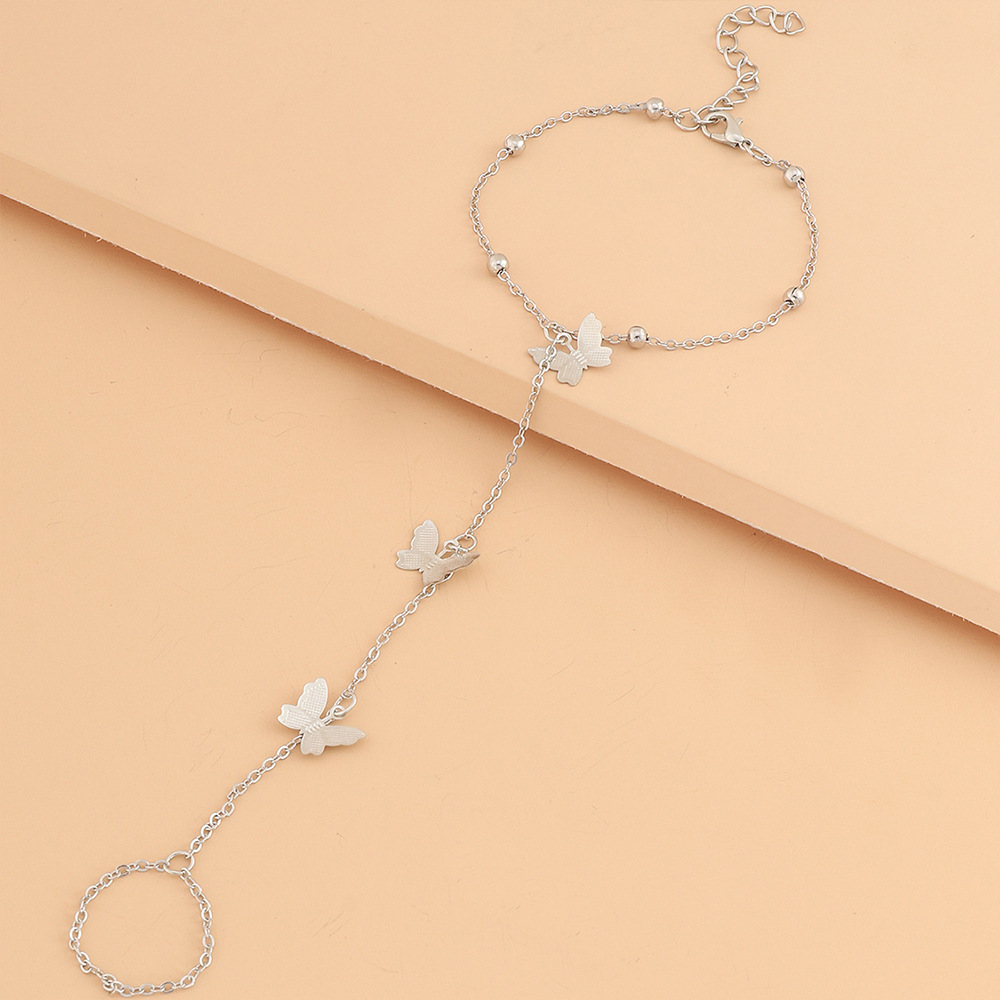 Cross-Border Anklet Female European and American Summer Ankle Chain Beach Leg Butterfly Pearl Female Toe Chain Ornament