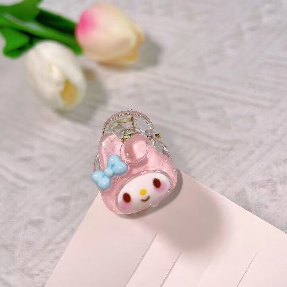 Red Book Same Style Japanese Style Girl Cute Transparent Small Jaw Clip Children's Ins Cartoon Sweet Hair Claw Hair Clips Hair Accessories