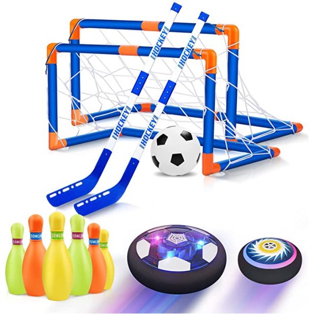 跨境悬浮足球玩具儿童曲棍球充电款悬浮足球球门室内足球玩具