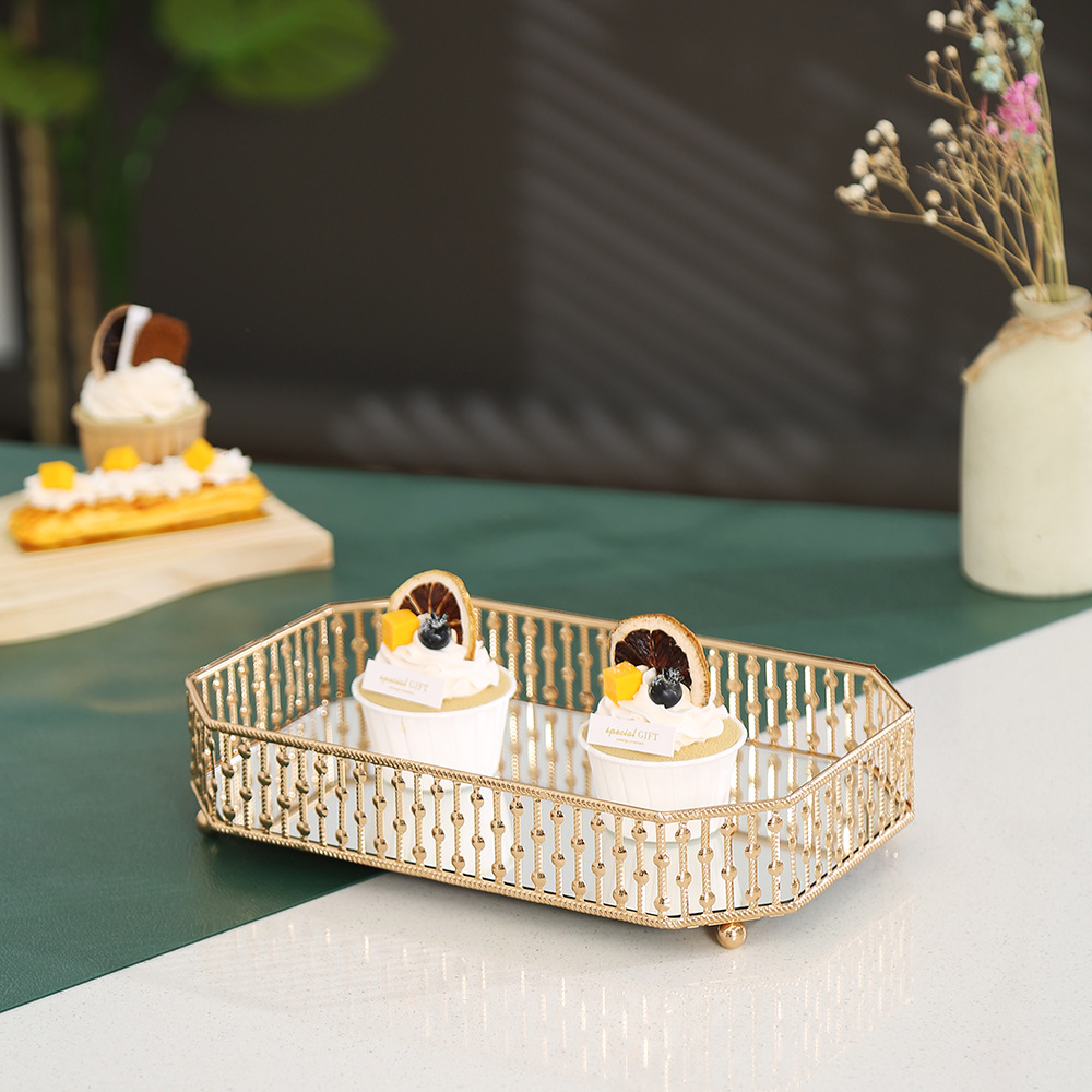 Cross-Border Good-looking Retro Fruit Tray Household Cosmetics and Jewelry Display Tray Light Luxury High-Grade Ornaments