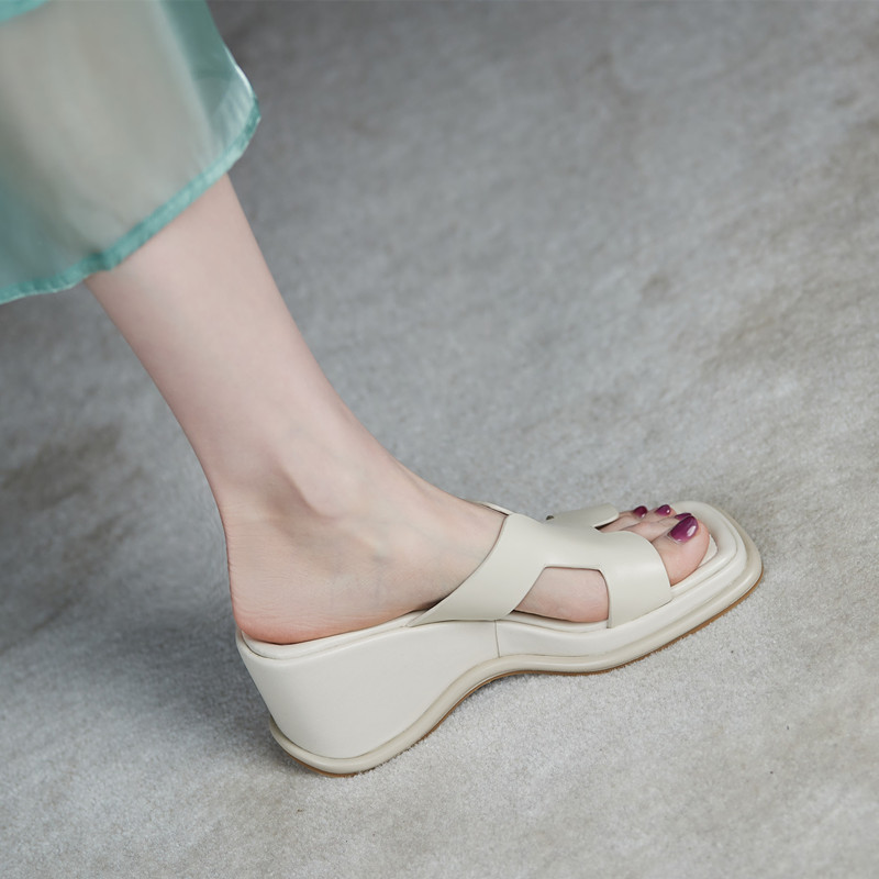 坡跟拖鞋女高跟夏季外穿时尚凉鞋时髦2023韩国厚底休闲凉拖-阿里巴巴