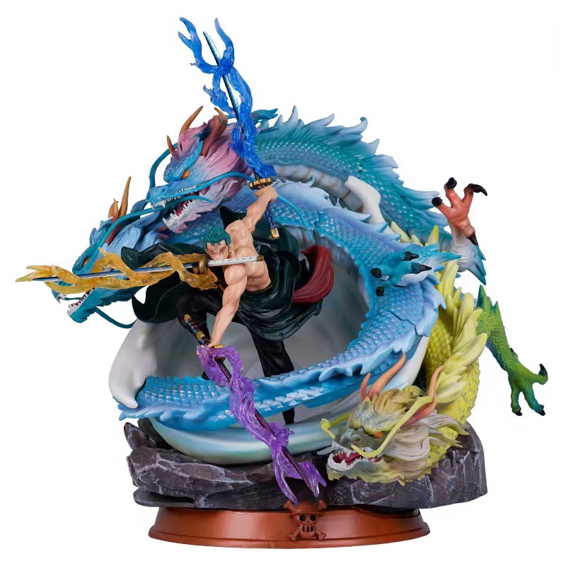 One Piece Gk Three-Dragon Sauron Tornado Black Pearl Model Statue Decoration Hand-Made