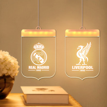 足球周边AC米兰大巴黎利物浦尤文马竞球迷生日礼物装饰台灯小夜灯