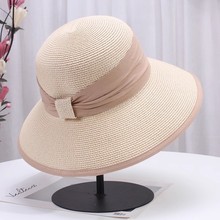 日本草帽设计师款拼色渔夫帽休闲出游太阳帽海边度假遮阳帽女潮
