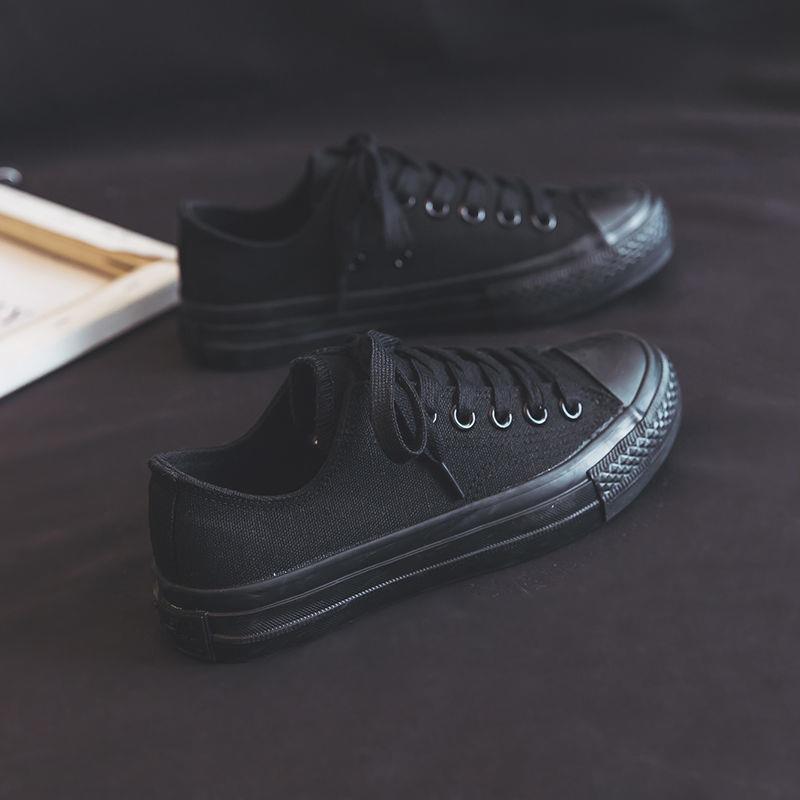 黑布鞋小黑子女新款春夏新款黑色韩版百搭学生平底板鞋球鞋帆布鞋