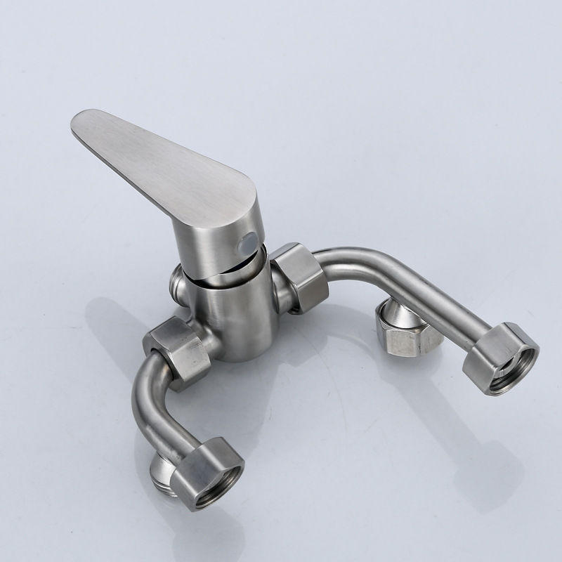 明装304不锈钢电热水器混水阀龙头铜u型冷热淋浴开关防电墙混合阀