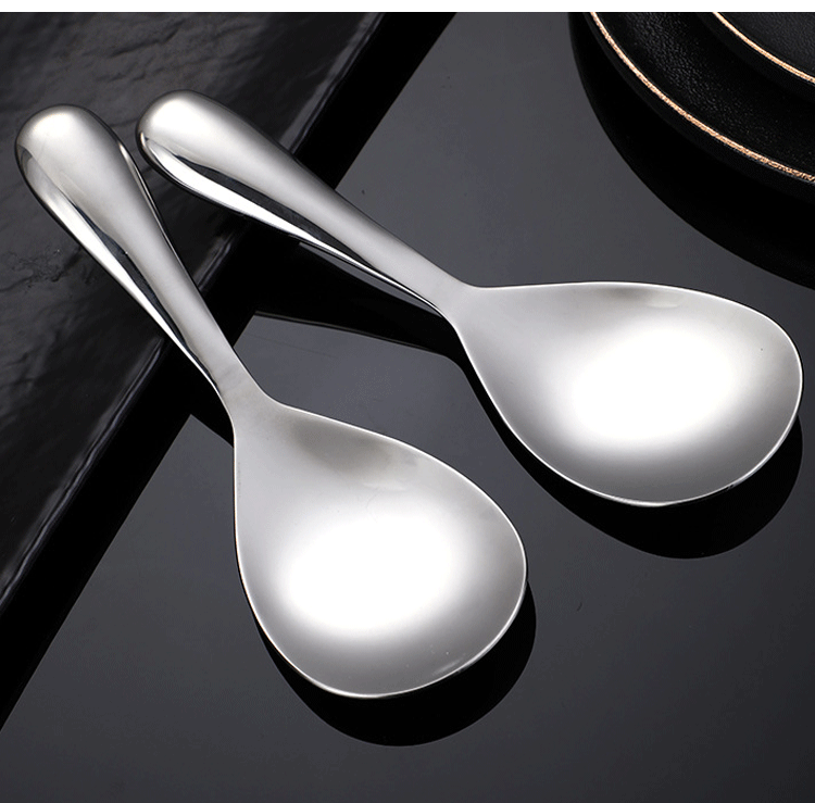 304无磁不锈钢加厚饭勺家用不粘饭汤勺食堂饭店公用分餐分菜勺