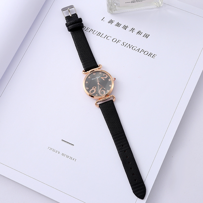 Foreign Trade New Diamond Quartz Watch Fashion Fresh Women's Casual Watch Simple Student Gift Watch Wholesale