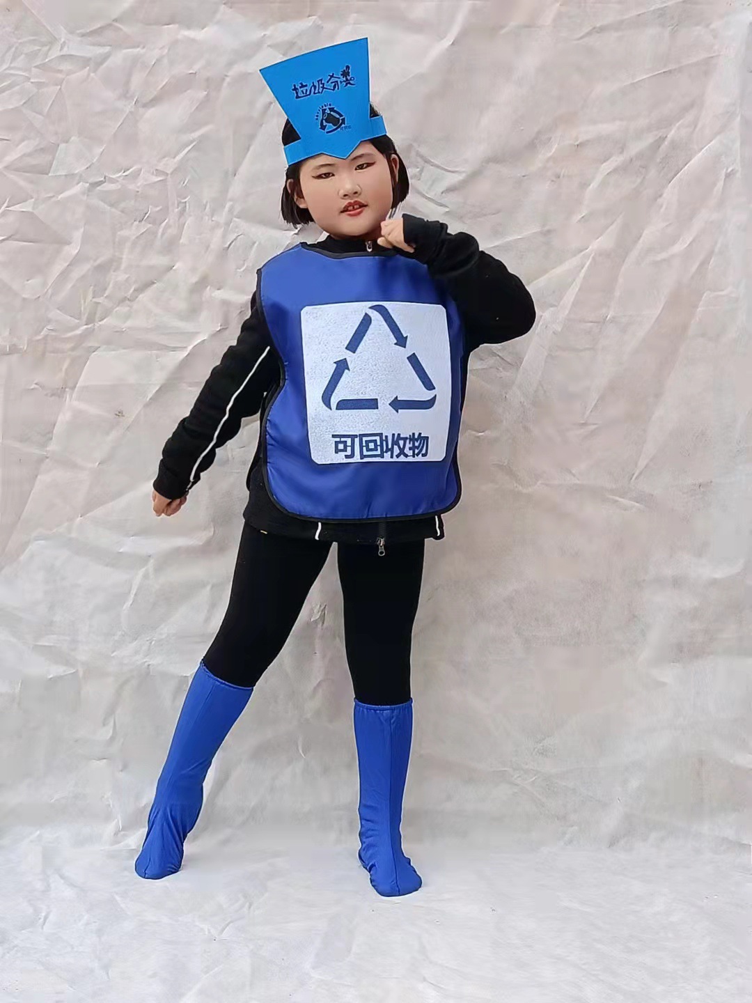 儿童环保手工衣服幼儿园宣传教育垃圾分类表演道具亲子走秀服装