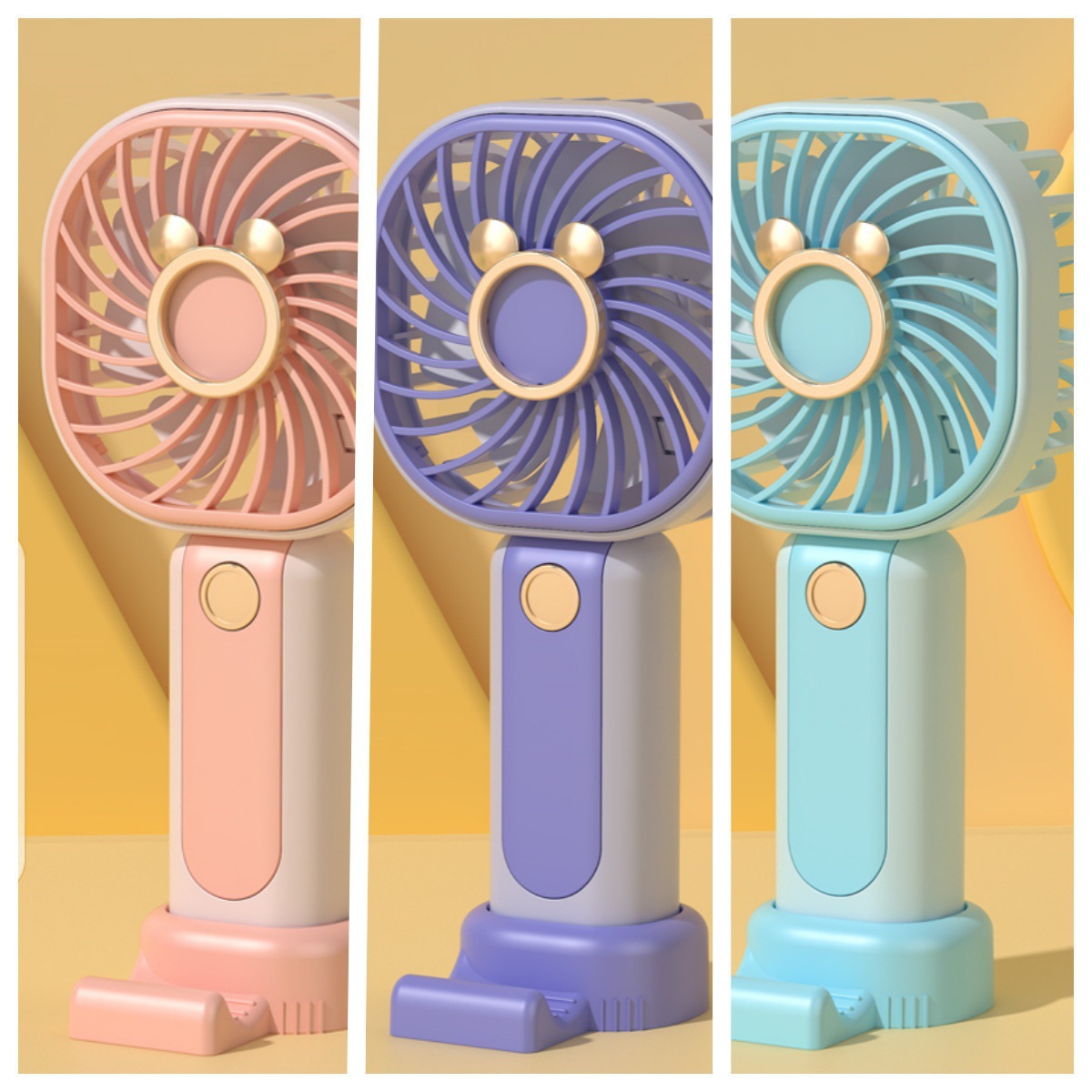 New Cartoon Handheld Fan Usb Rechargeable Small Fan Portable Portable Household Mini Small Electric Fan Student Gift