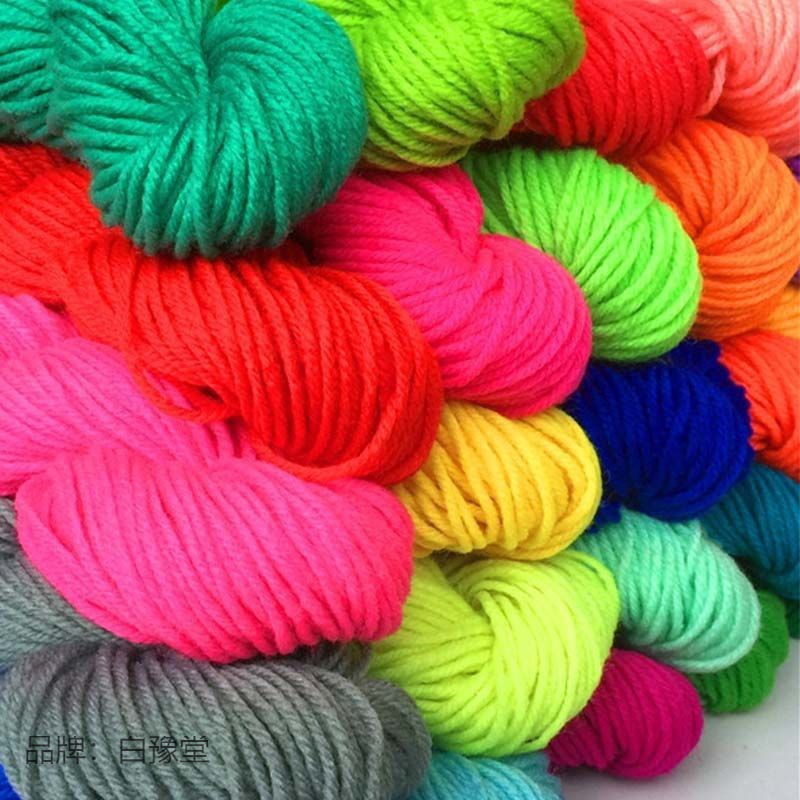 大红毛线喜事专用线腈纶娃娃毛线大红色手工钩编制粗钩鞋棉被胎线