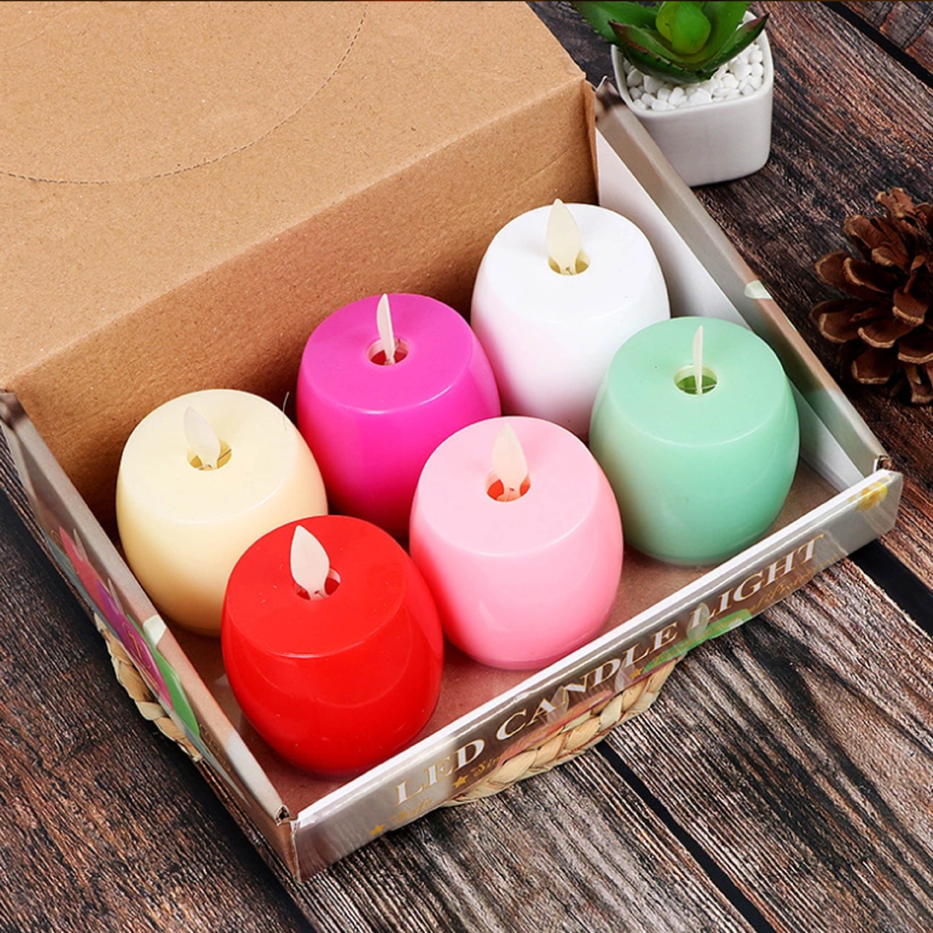 INS Style Led Apple Candle Simulation Swing Electric Candle Lamp Christmas Wedding Restaurant Atmosphere Decoration