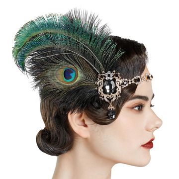 化妆舞会节日羽毛头饰1920s装饰发带发箍跨境热卖羽毛头饰舞台装