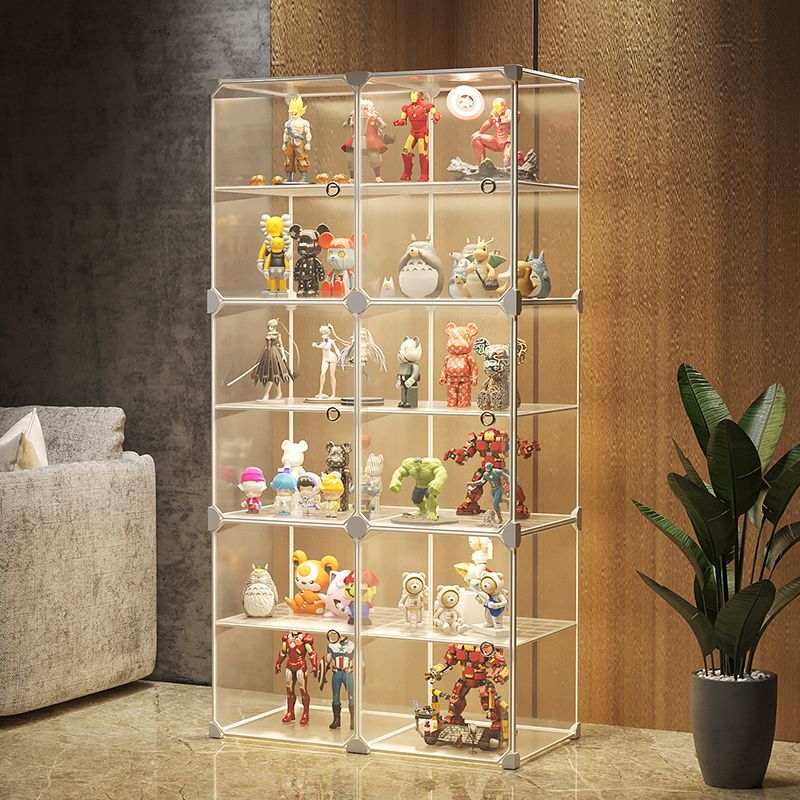 手办展示柜乐高积木透明收纳盒家用放儿童玩具防尘罩模型陈列架子