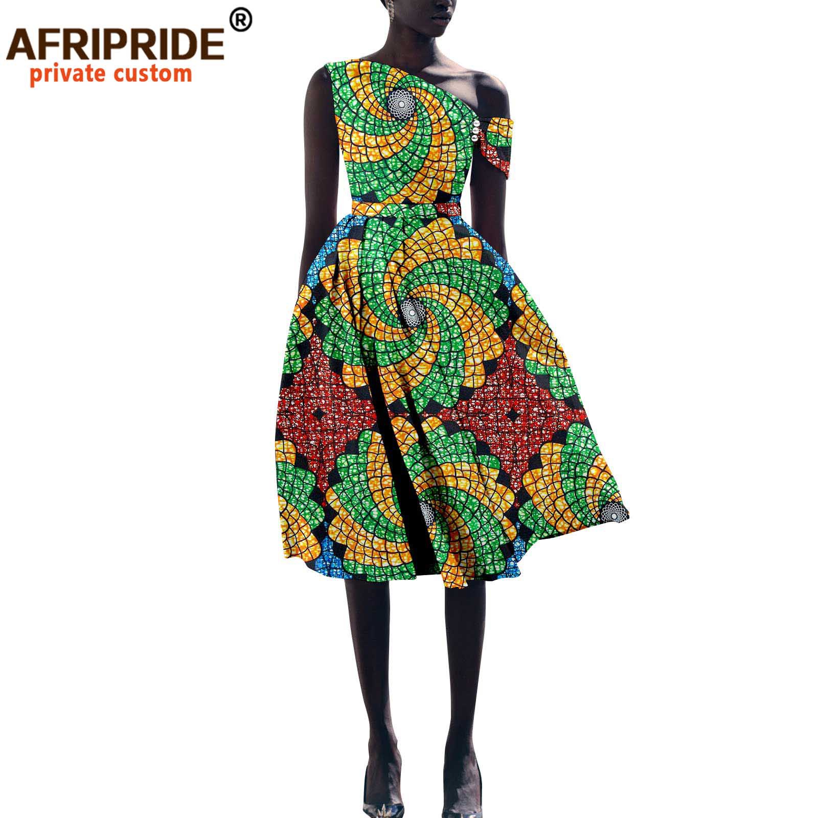 Foreign Trade African Printed Short-Sleeved Women's Cotton Dress African Spring Casual Dress