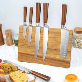 相思木实木刀架定制环氧树脂河创意厨房用品磁性磁吸刀座厨刀刀具