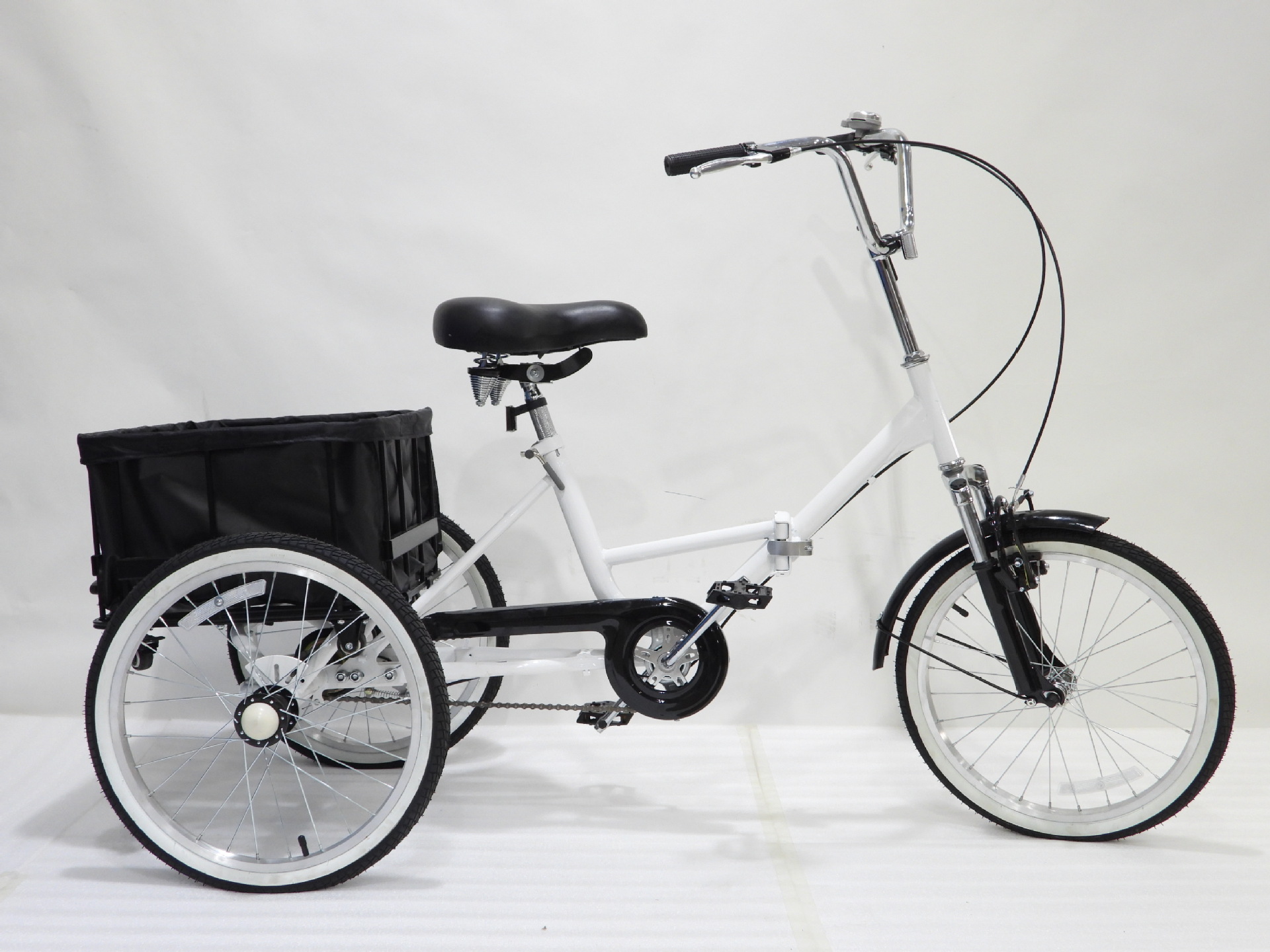 定制20英寸折叠人力三轮车 老年三轮自行车多功能拆卸购物车批发