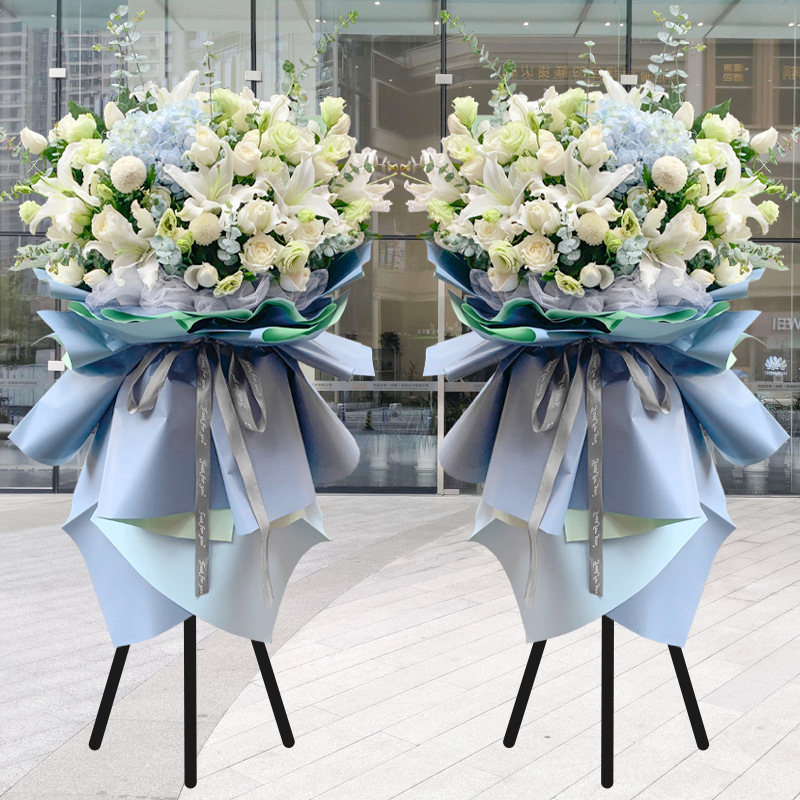 应援三脚架高端档开业花篮同城鲜花速递上海开张大麦北京花店配送