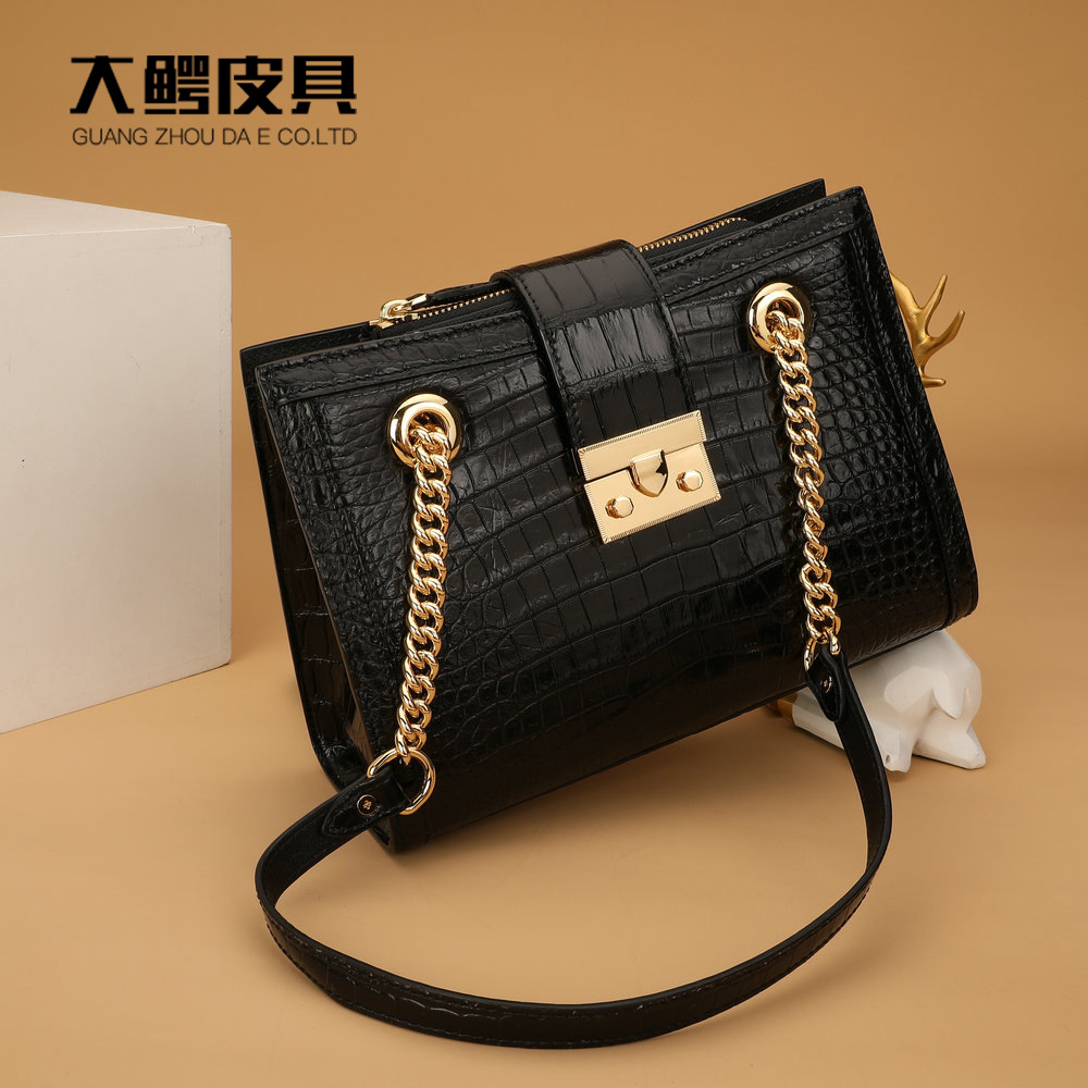暹罗鳄鱼肚皮女包真皮包包时尚潮流女士单肩包链条包女腋下包批发