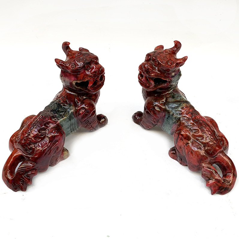 钰程本命年 20厘米岫玉谛听吉祥摆件地藏王菩萨坐骑瑞兽