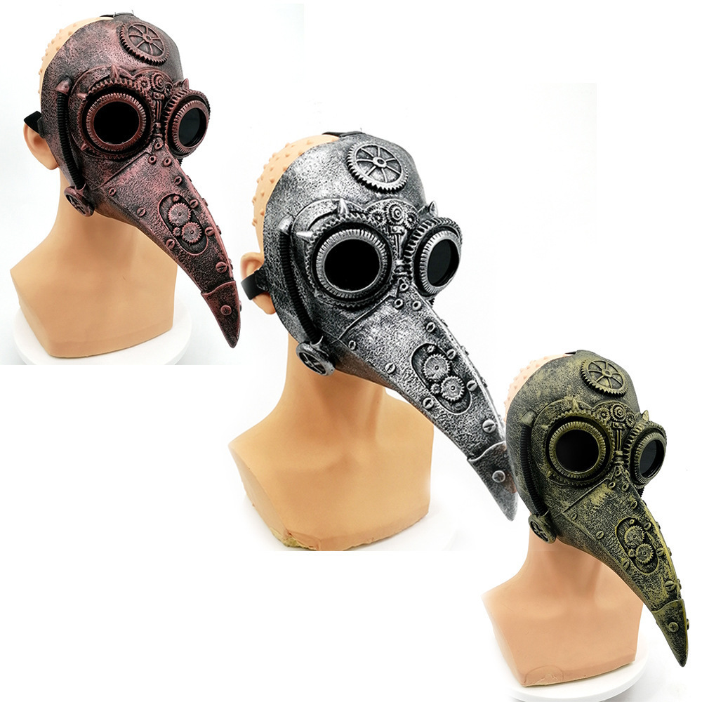 蒸汽朋克头套瘟疫鸟嘴面具 瘟疫医生面罩 万圣节长嘴舞会派对道具