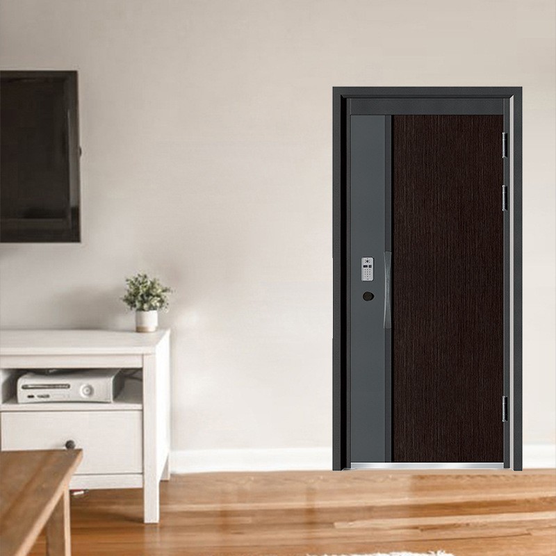 厂家现货供应防盗门木纹甲级入户门进户安全门智能现代简约平开门