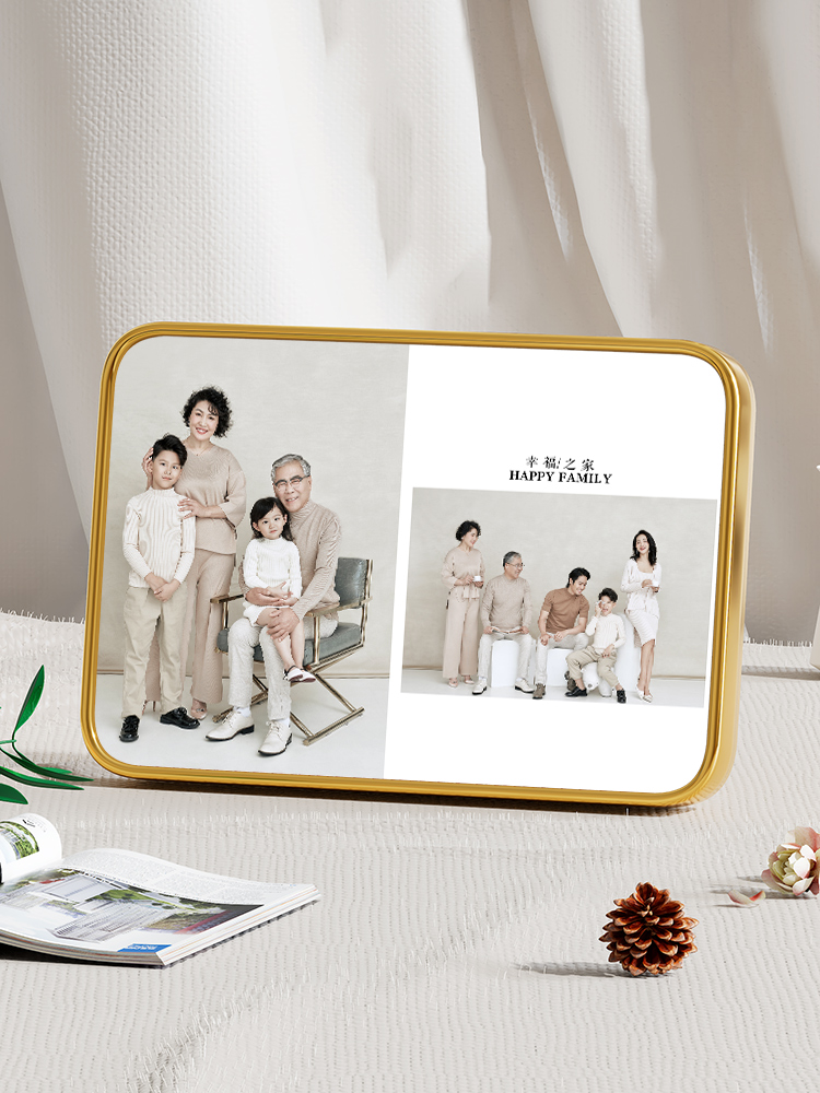 q5zr全家福相框定 制水晶摆台相片带冲印冲洗照片打印做成加洗放