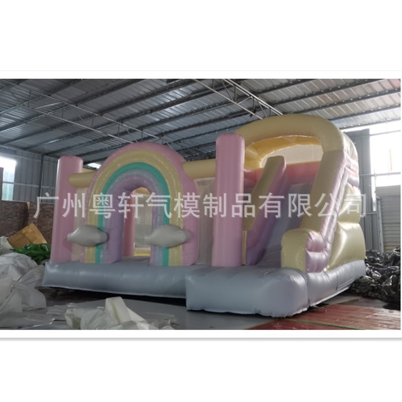 彩虹滑梯蹦蹦床组合游乐游戏屋帐篷儿童小型游乐园环保材料-阿里巴巴