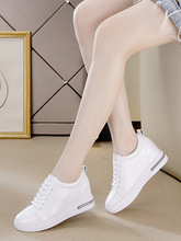 小白鞋新款白色内增高鞋女式波鞋高跟女式板鞋休闲鞋皮鞋秀气