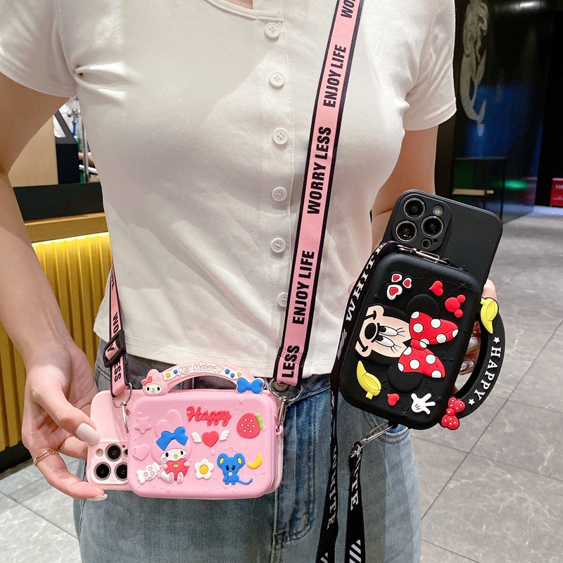 手提美乐蒂适用VIVO X90手机壳卡通Y78+零钱包S17创意玉桂狗挂绳