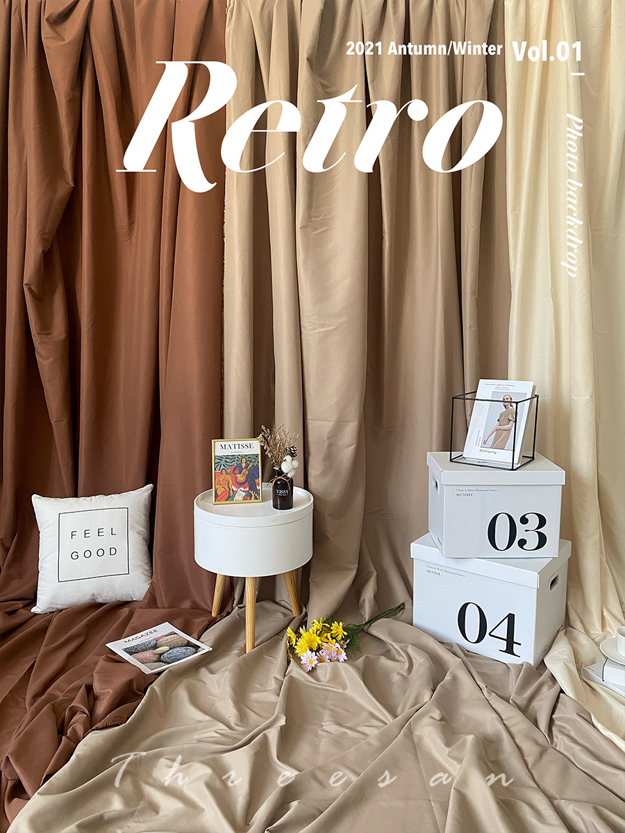 卡其棕色拍照背景布ins风网红直播米色挂墙装饰布置房间摄影道具