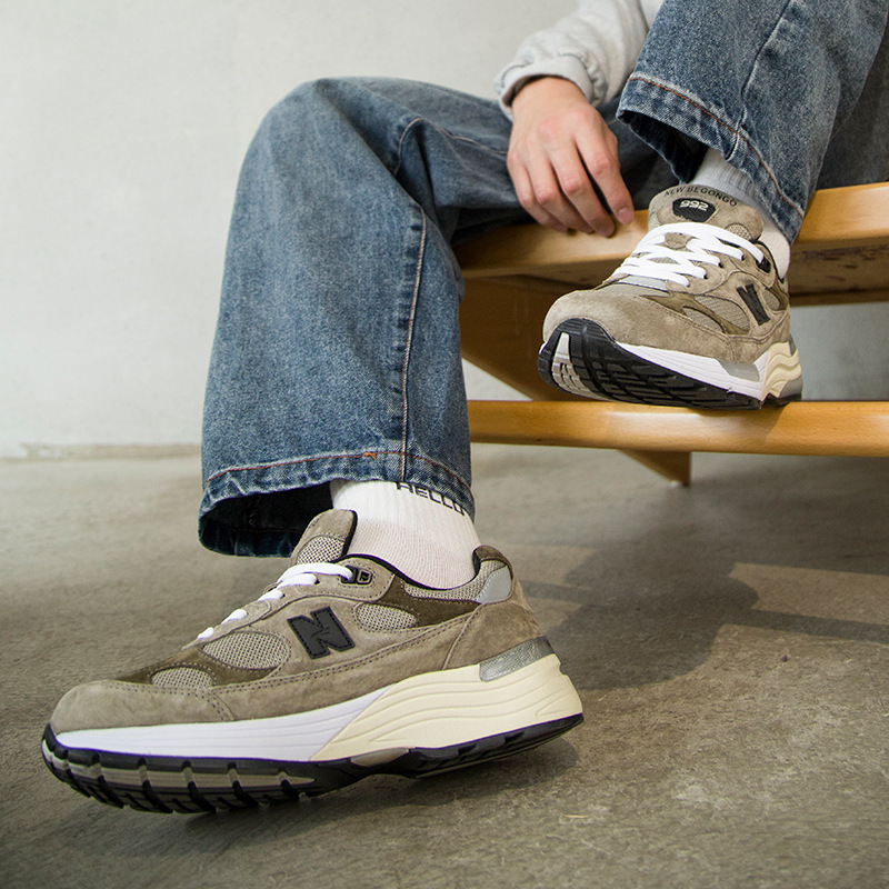 新百伦nb男女运动鞋跑步鞋复古跑鞋潮流时尚992深灰系带百搭新款