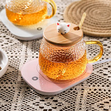 加热杯垫家用自动恒温玻璃杯杯子花茶杯智能热牛奶送礼年货亚马逊