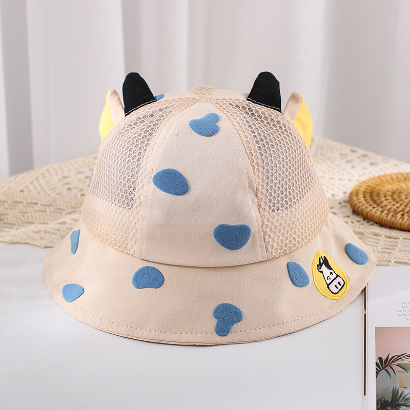 小牛宝宝帽子夏季新款男童女童渔夫帽婴儿休闲盆帽可爱超萌遮阳帽