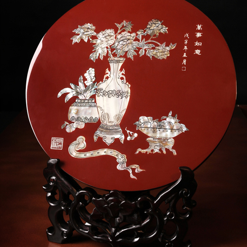 扬州漆器螺钿台屏