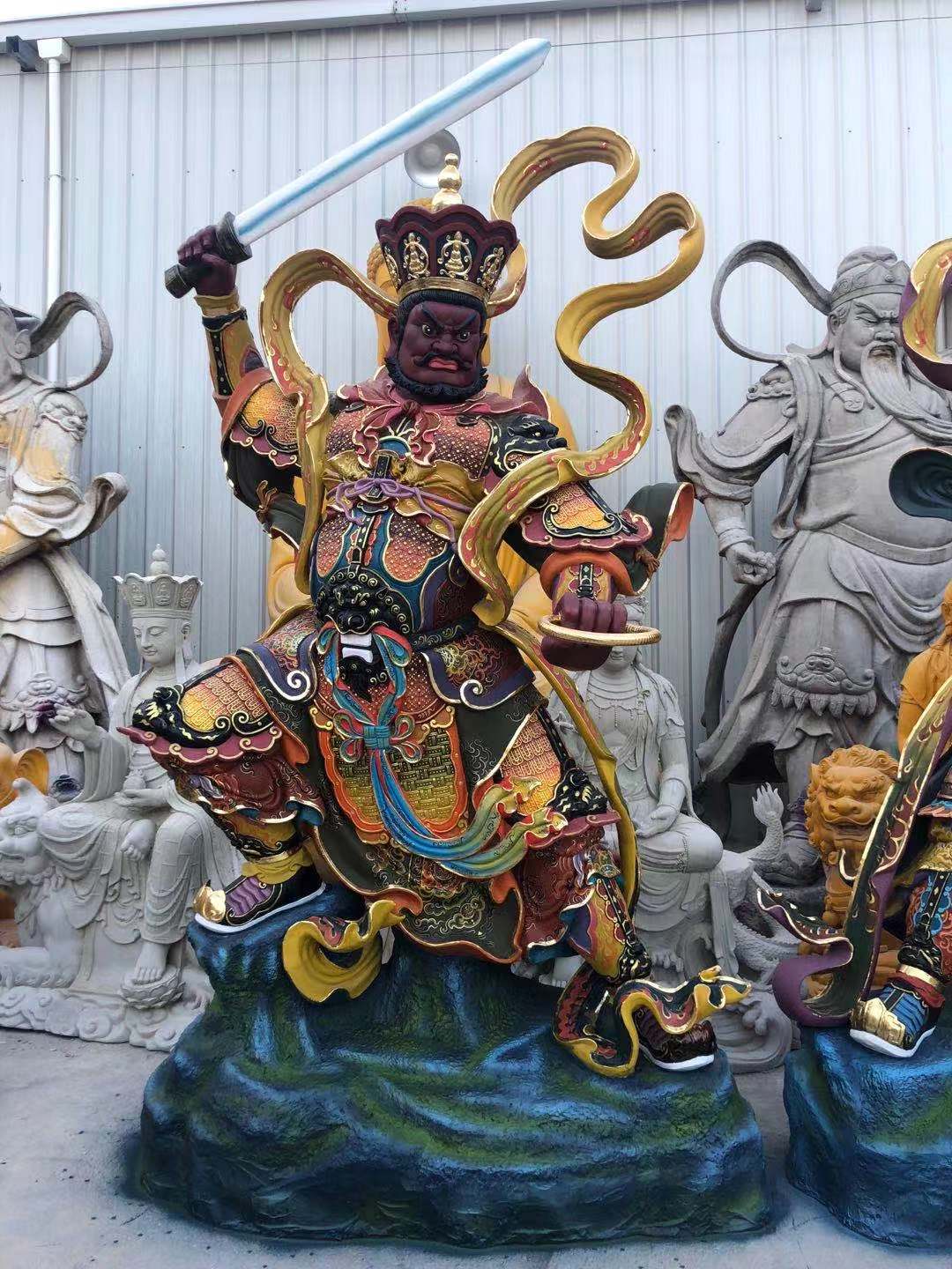 铸铜神像四大天王 汽车漆彩绘四大天王