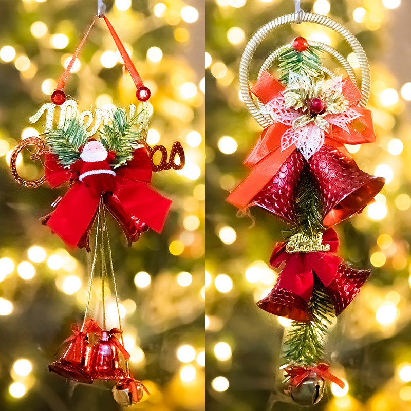 圣诞装饰品圣诞树挂件配件场景布置铃铛风铃挂饰商场家用装扮门挂