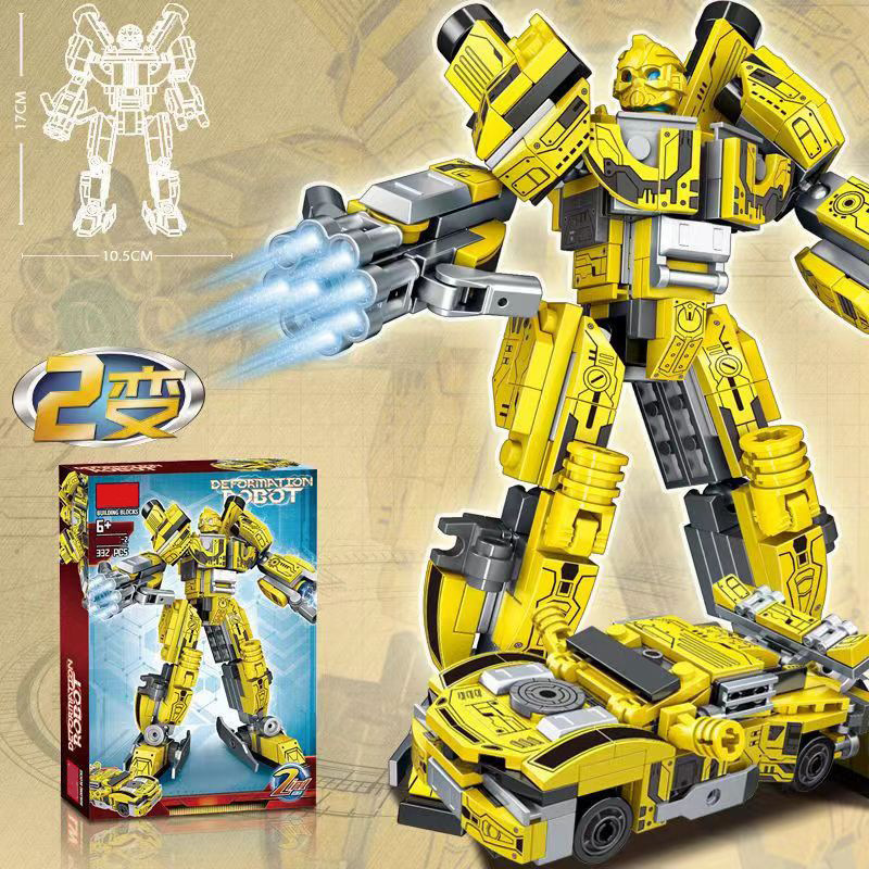 拼装积木黄蜂变形汽车人擎天金刚机甲机器人益智拼装儿童玩具