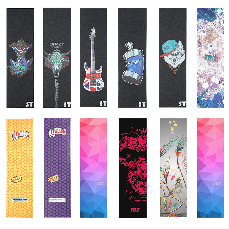 双翘滑板小鱼板磨砂纸滑板防滑贴纸砂滑板砂纸滑板车砂纸