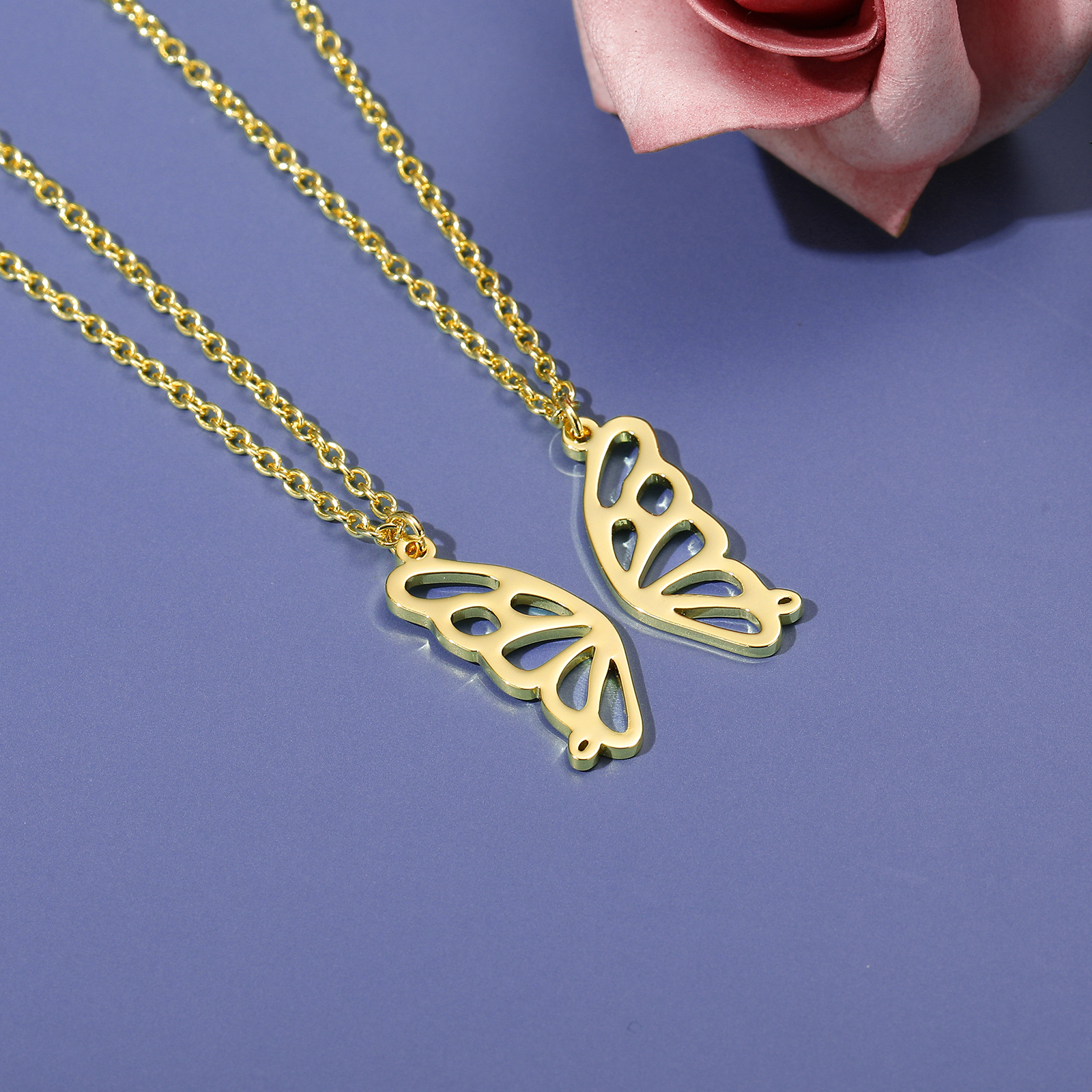 芯蓝亚马逊蝴蝶项链套装2件母亲节情人节圣诞节感恩节生日礼物