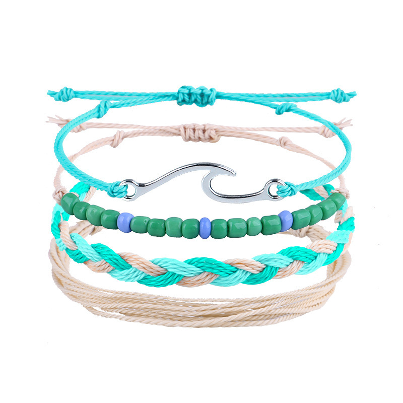 Cross-Border New Arrival Bracelet Wax Line Woven Beads Bracelet Bohemian Daisy SUNFLOWER Turtle Shell Bracelet for Women