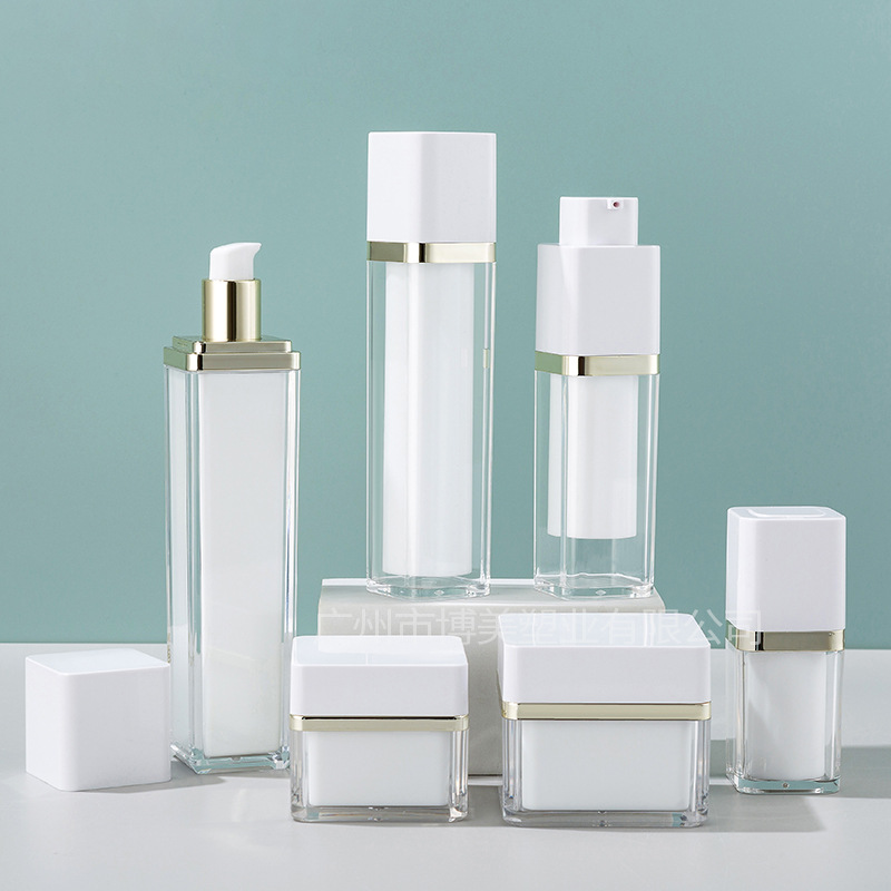 2022新款化妆品套装瓶定做订做亚克力护肤化妆品瓶子四方一套高级