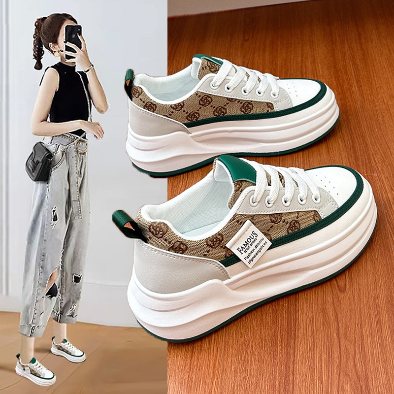 women‘s board shoes thick sole lightweight internet hot casual women‘s shoes foreign trade spring new mesh breathable and simple student fashionable shoes