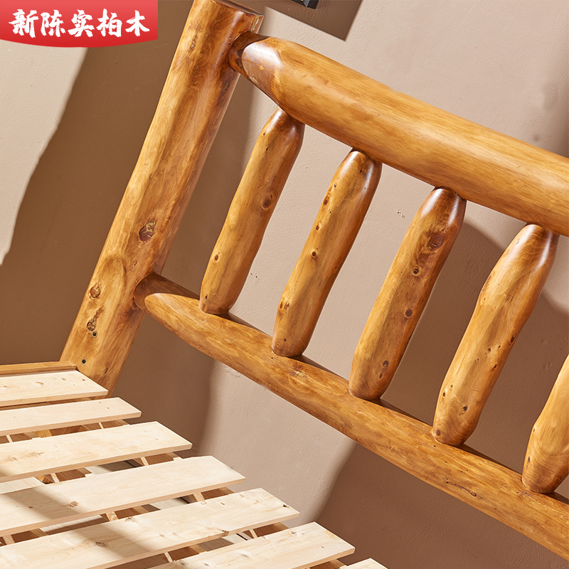 5米双人柏木家具原木床原生态民宿实木大床-阿里巴巴