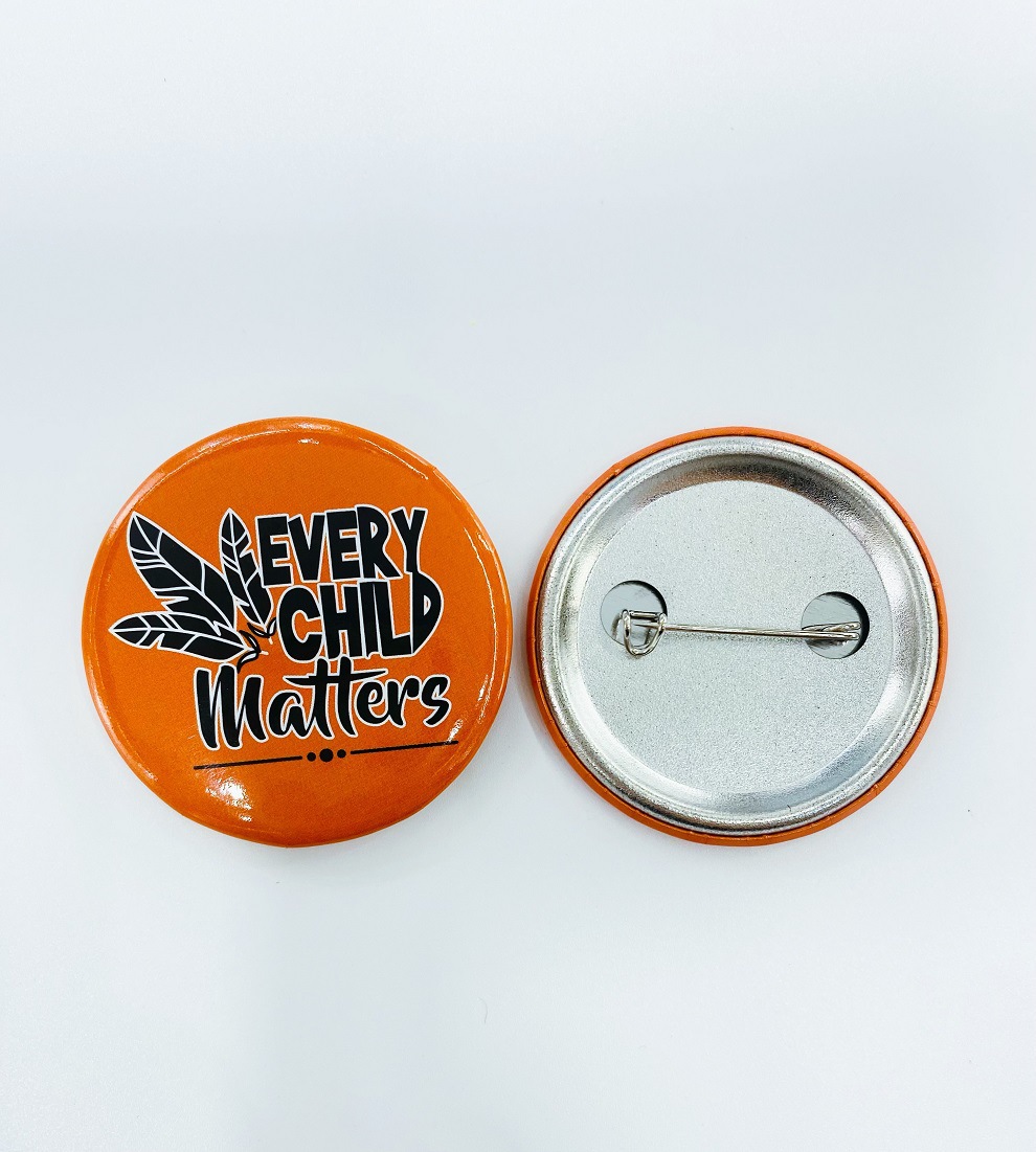 Cross-Border E-Commerce European and American Badge ECM Orange Feather Badge Orange Every Child Matters